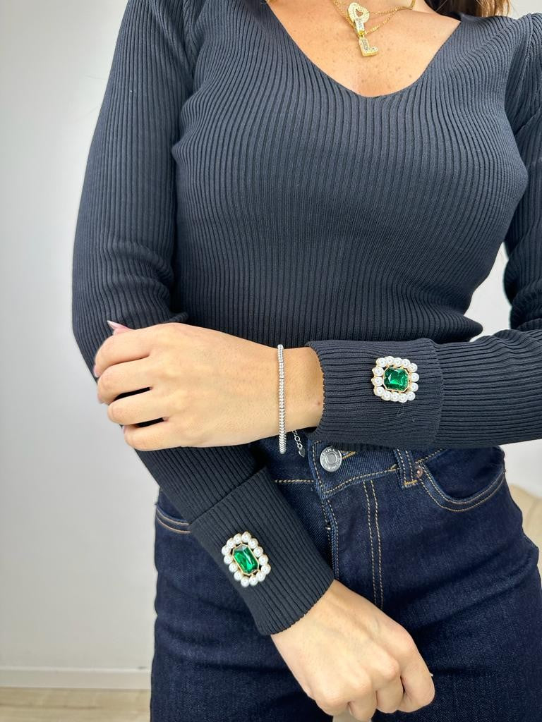 MAGLIA SMERALDO NERA