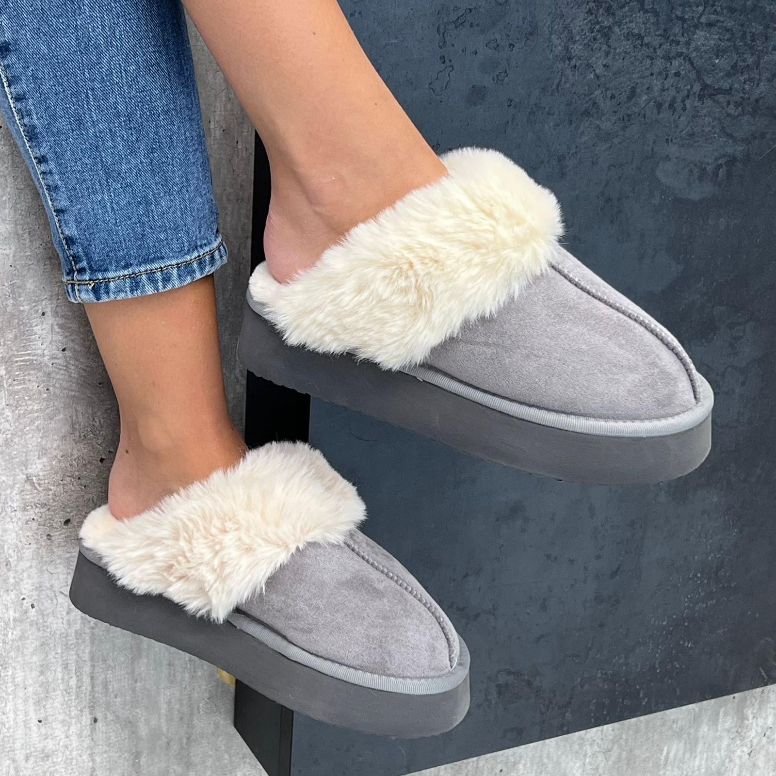 SABOT PELUCHE GRIGIO