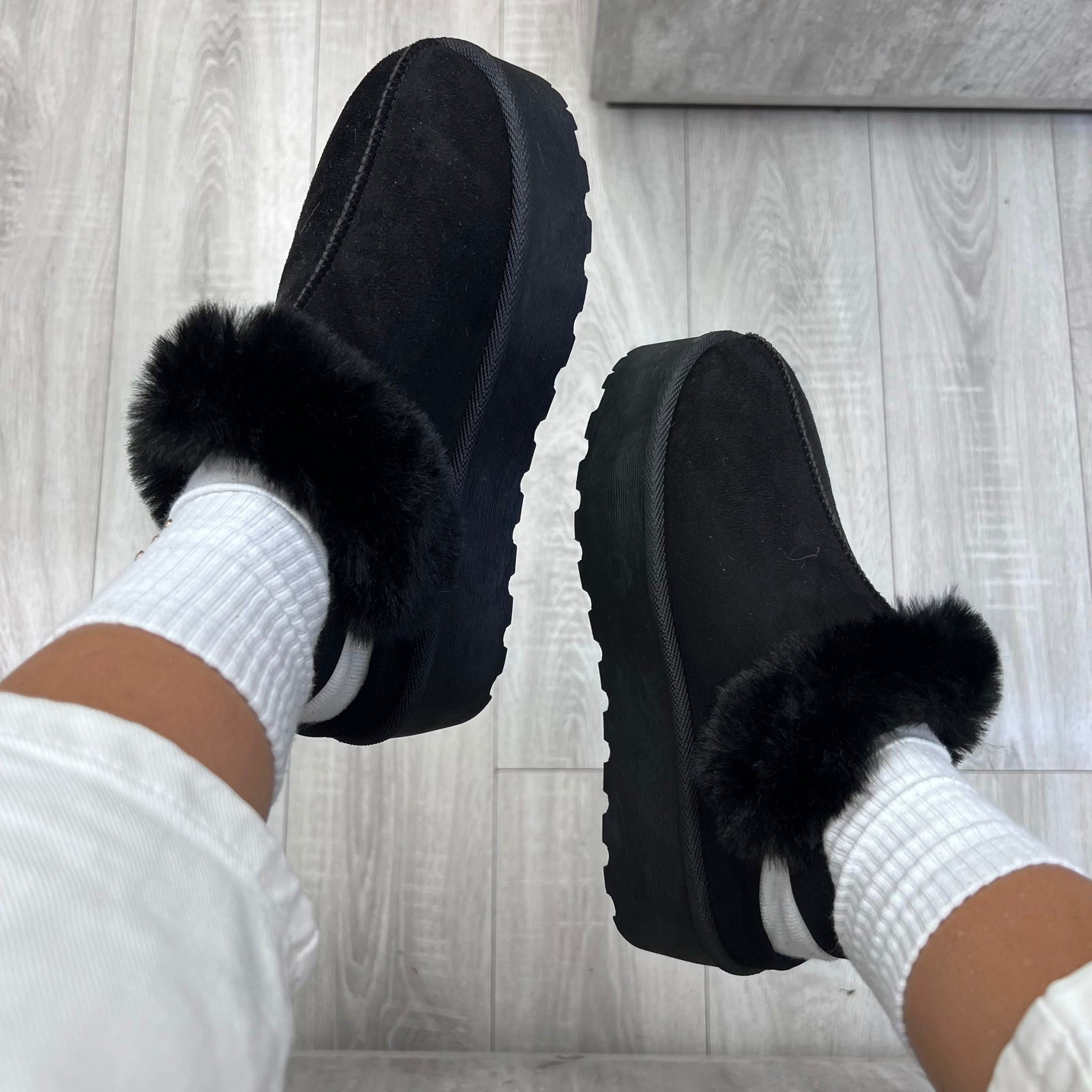 SABOT PELUCHE ELASTICO NERO