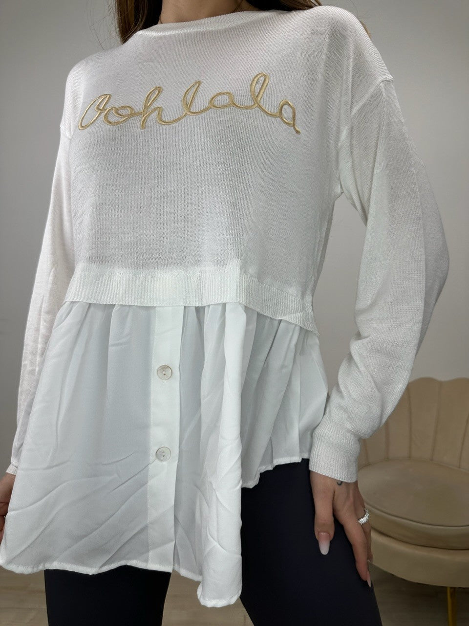 PULL PRIMAVERILE OHLALA BIANCO