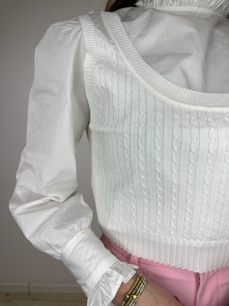 SET GEREMY: CROP TOP + CAMICIA BIANCO