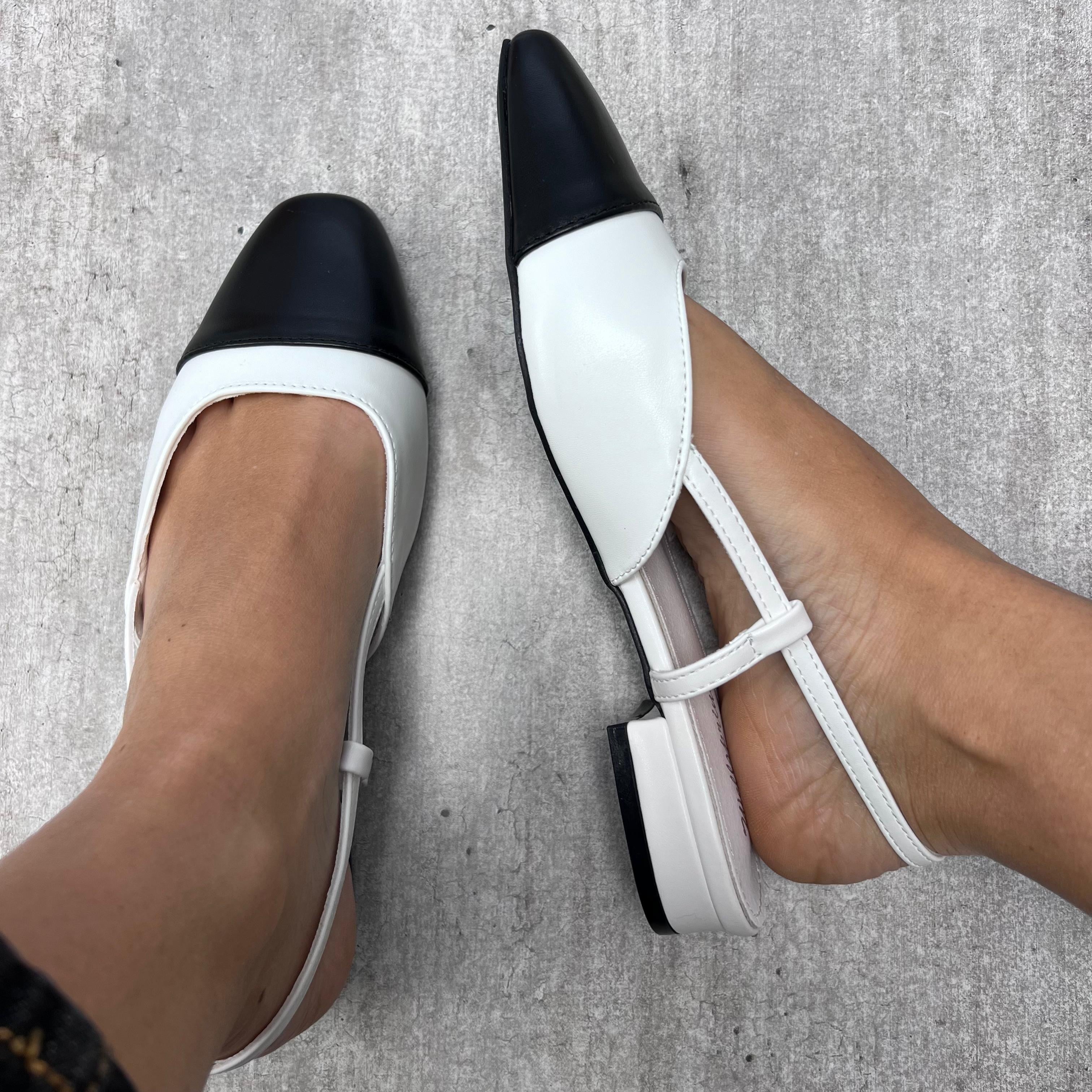 SLINGBACK BICOLOR BIANCA