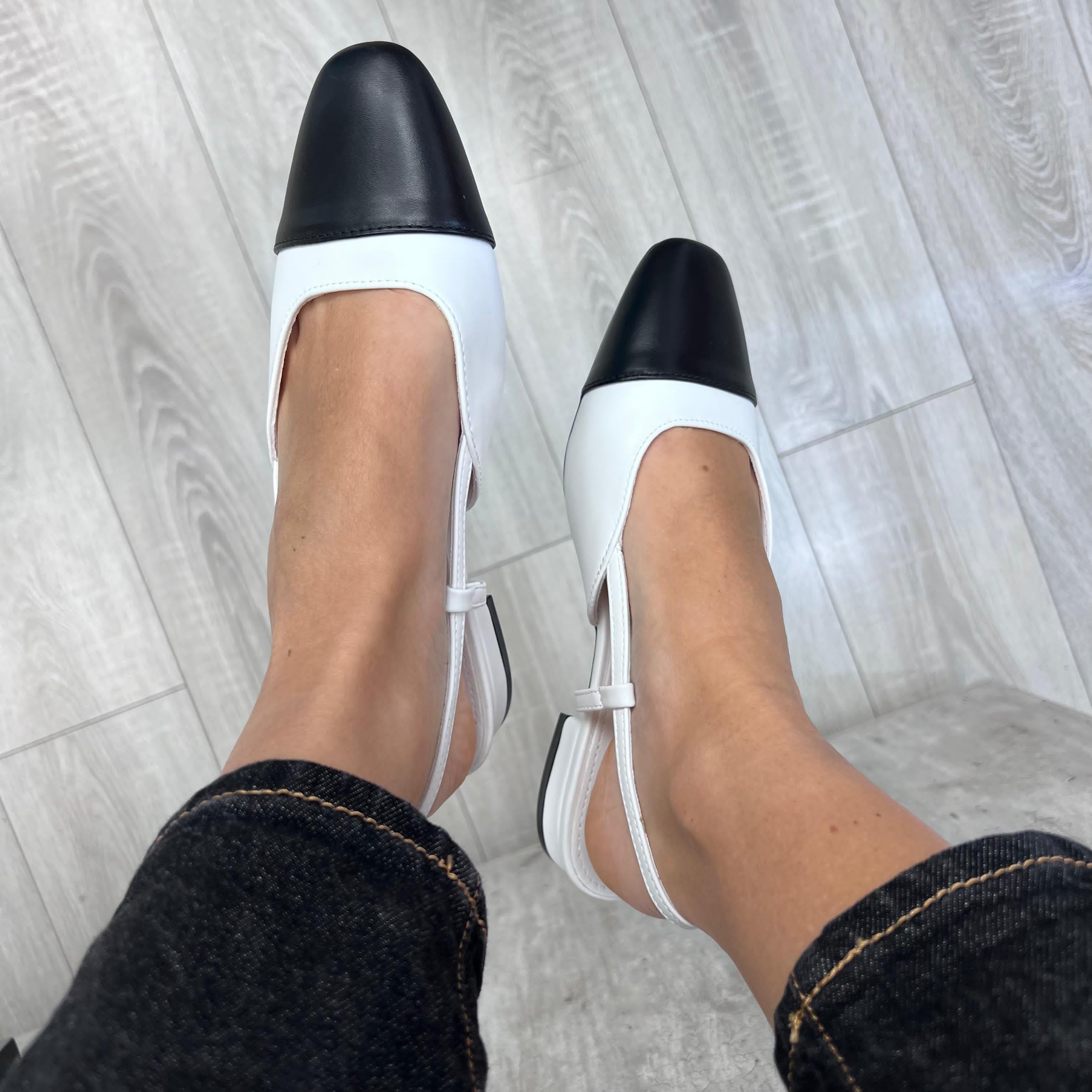 SLINGBACK BICOLOR BIANCA