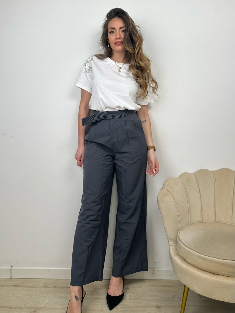 PANTALONI ALEXIA GRIGIO