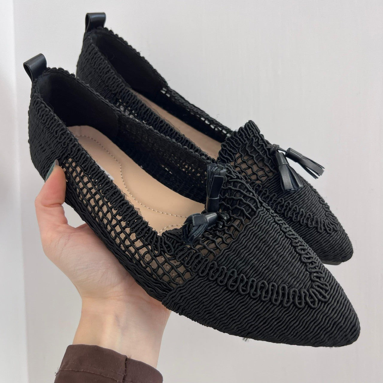 MOCASSINI UNCINETTO FARY NERO