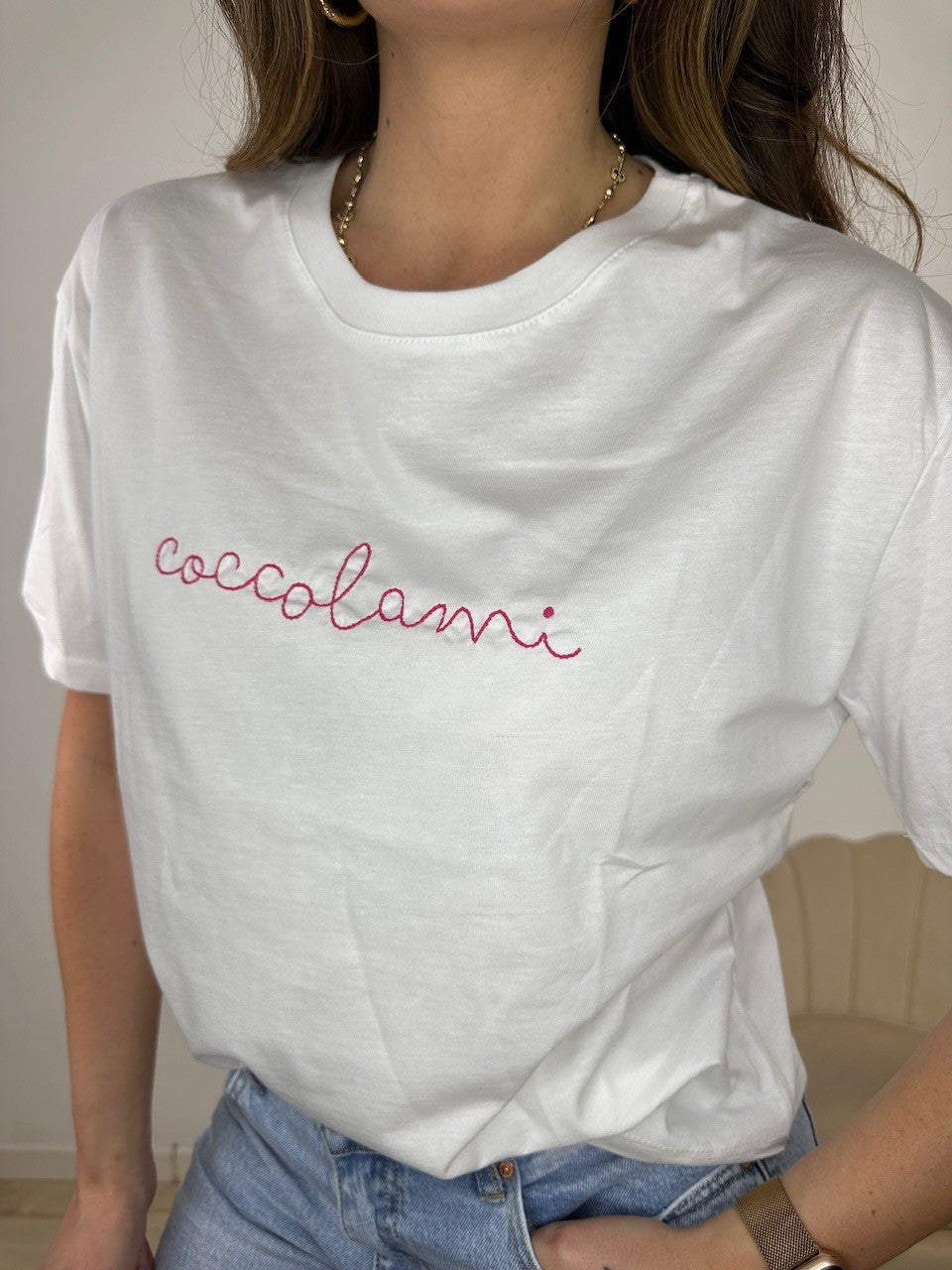 T-SHIRT LUMINA "COCCOLAMI" FUCSIA