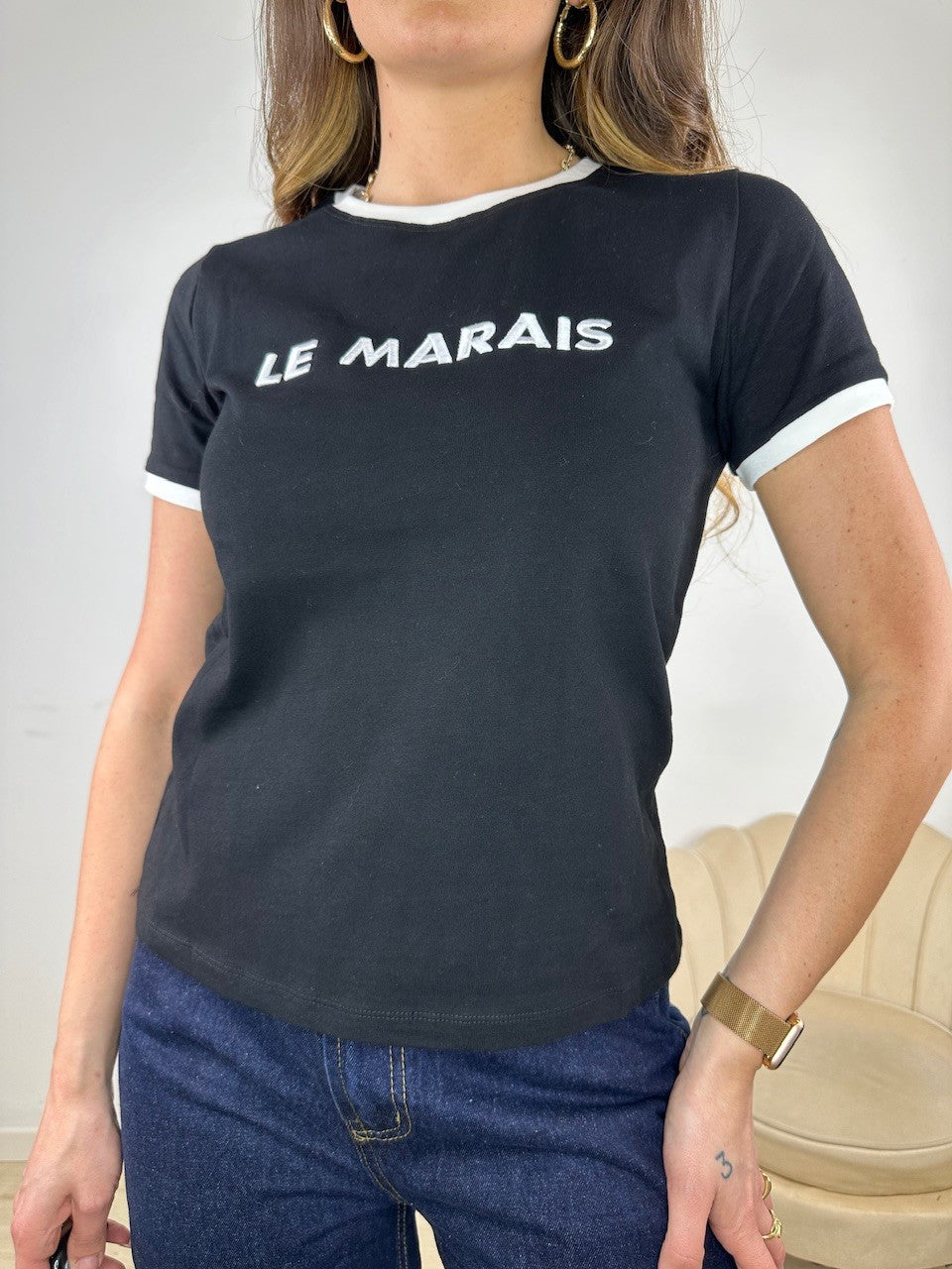 T-SHIRT "LE MARAINS" NERA