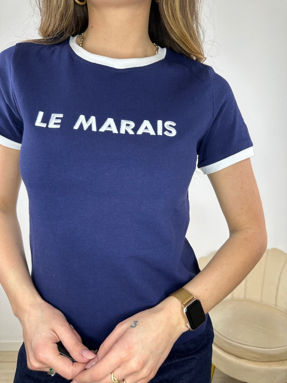 T-SHIRT "LE MARAINS" BLU