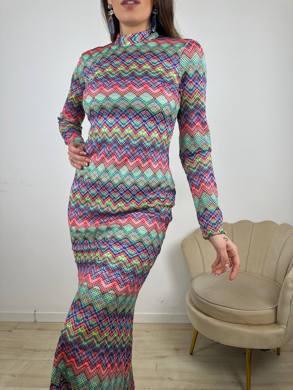 LONG DRESS REBECCA MULTICOLOR