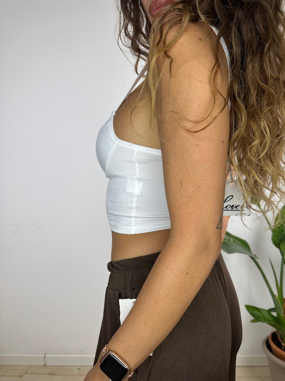 CROP TOP FLOR BIANCO