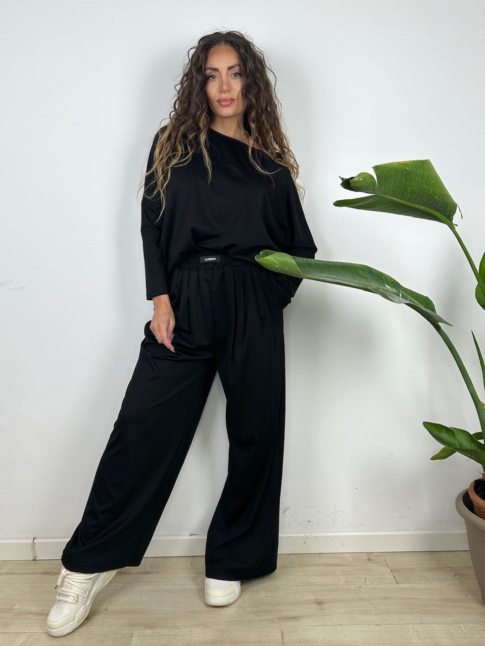 PANTALONI LUMINA MORBIDI NERO