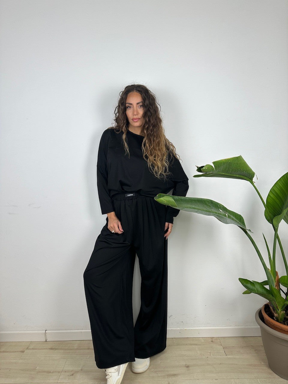 PANTALONI LUMINA MORBIDI NERO