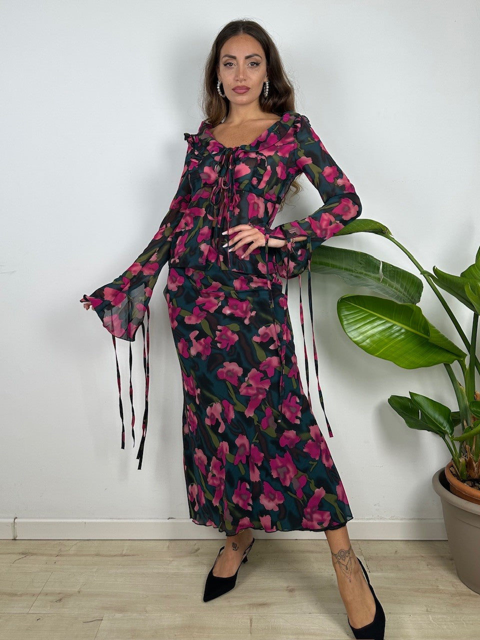 CO ORD SET CLARA FIORI VERDE