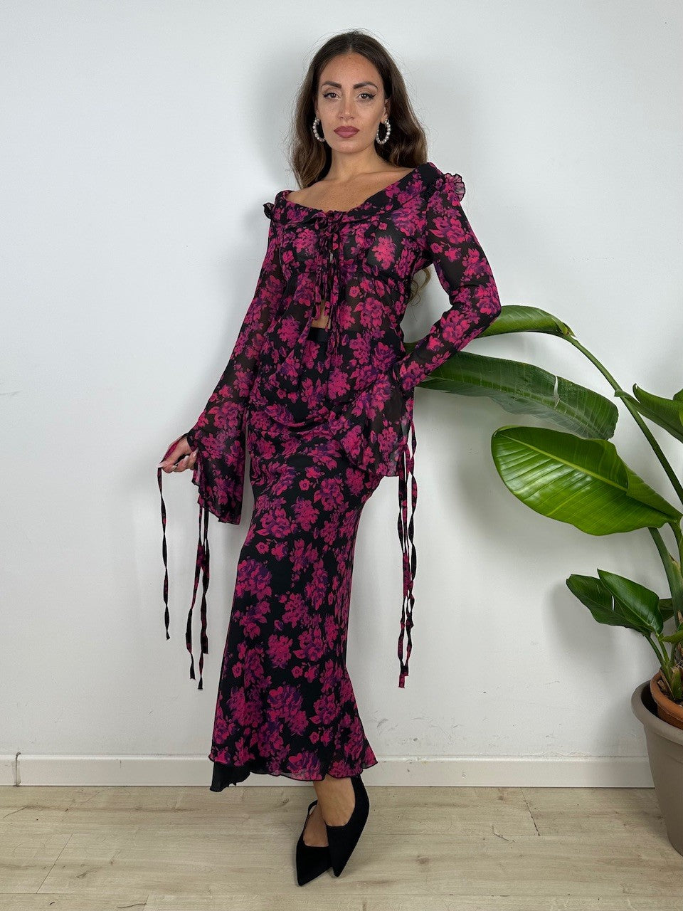 CO ORD SET CLARA FIORI FUCSIA