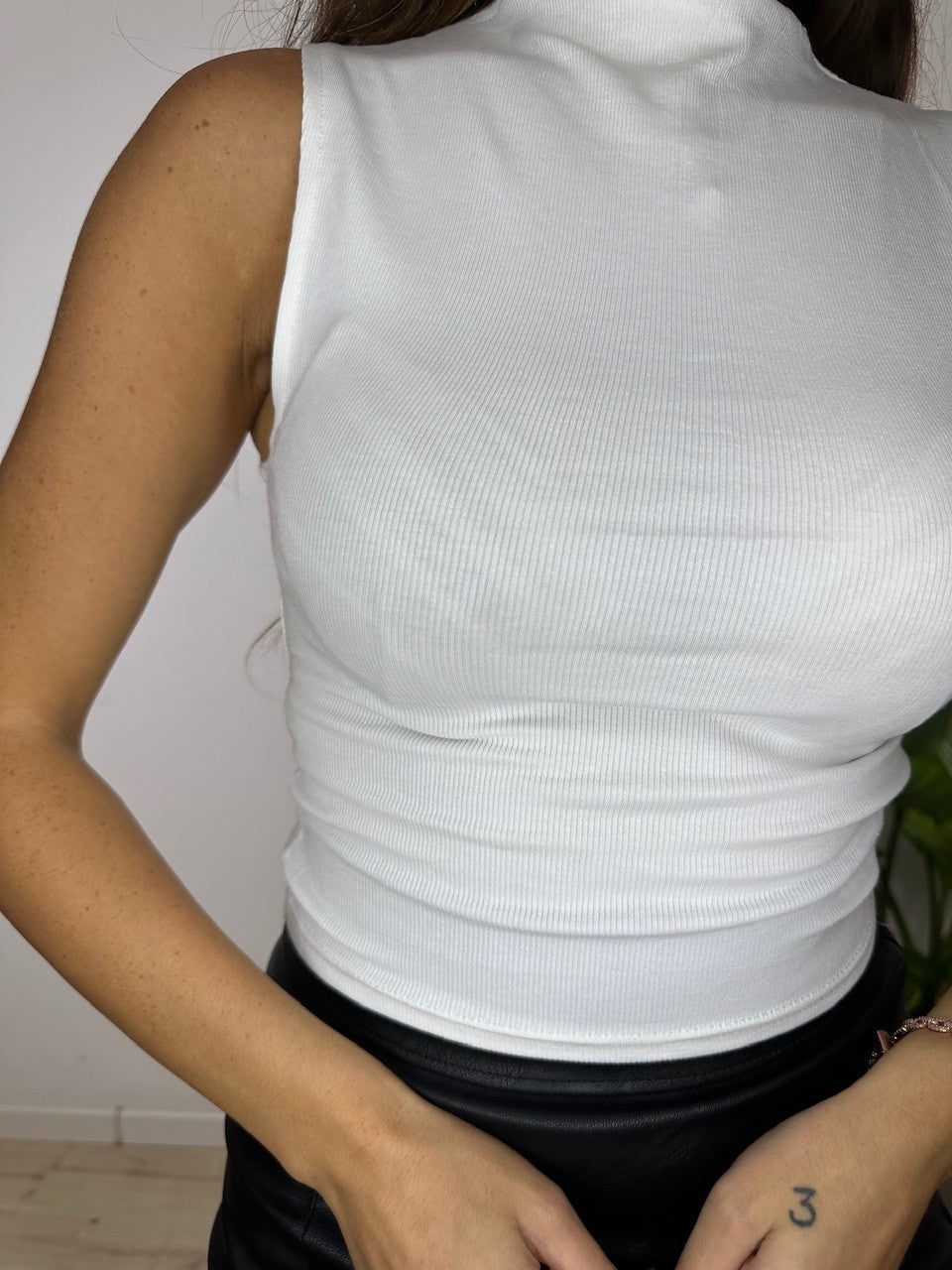 CANOTTA CROP COSTINE BIANCA