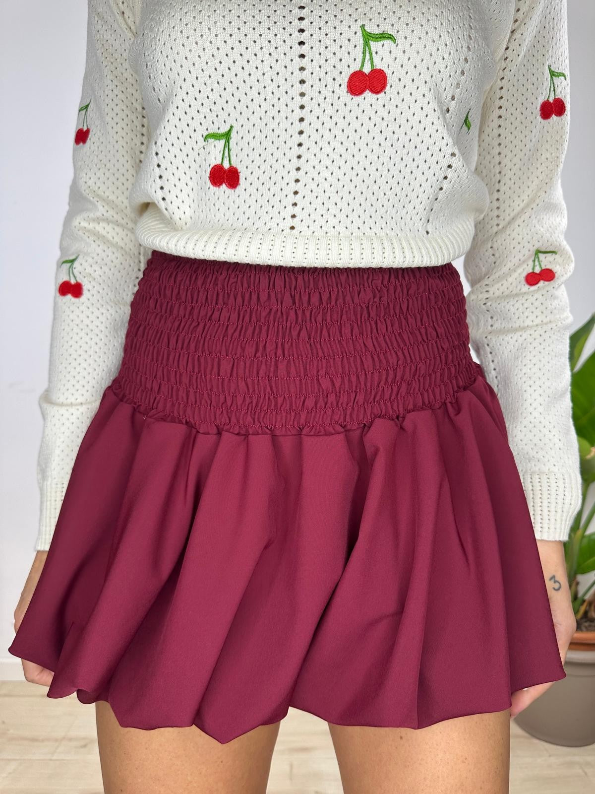 MINIGONNA BALLON BORDEAUX