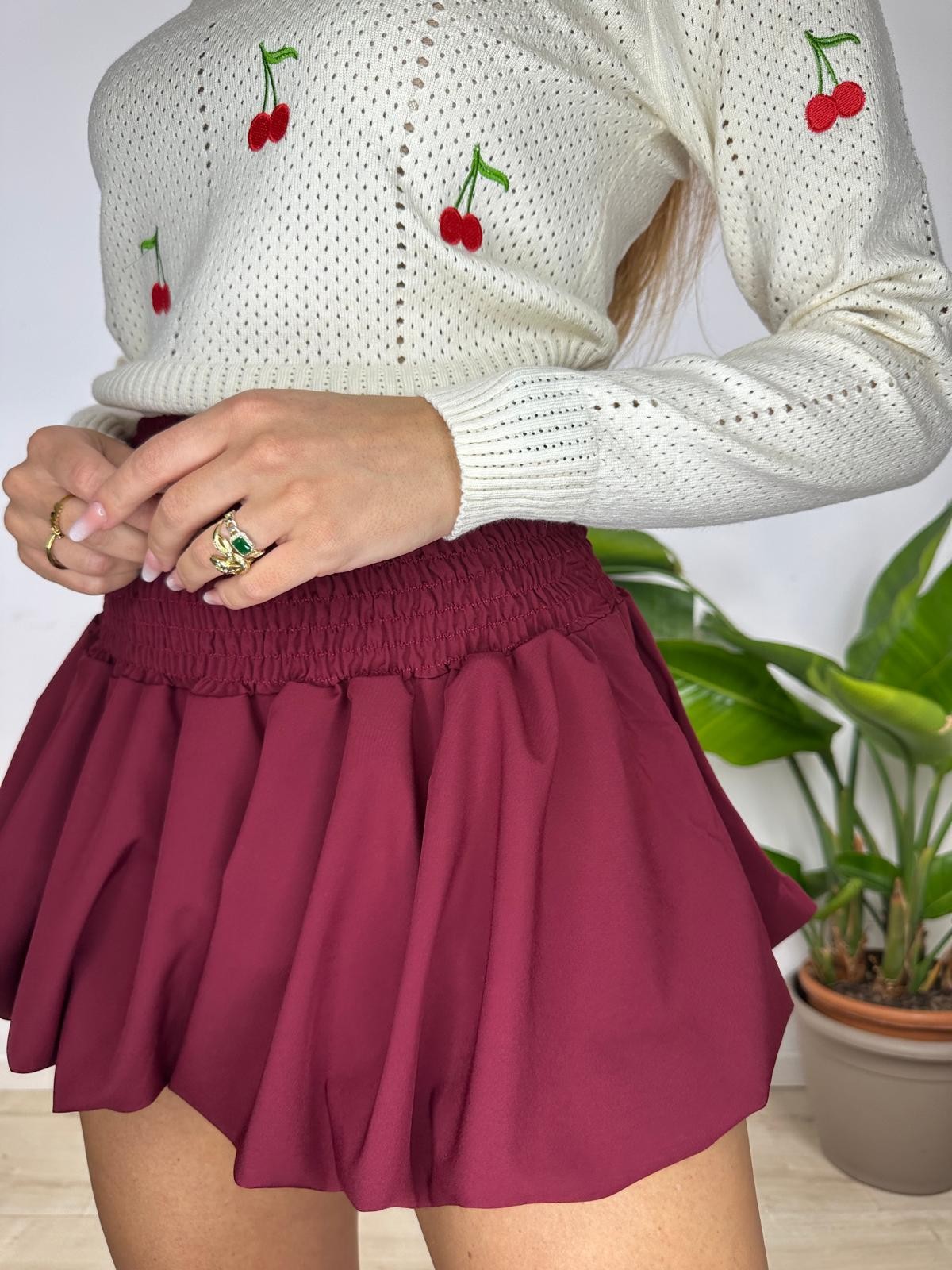 MINIGONNA BALLON BORDEAUX