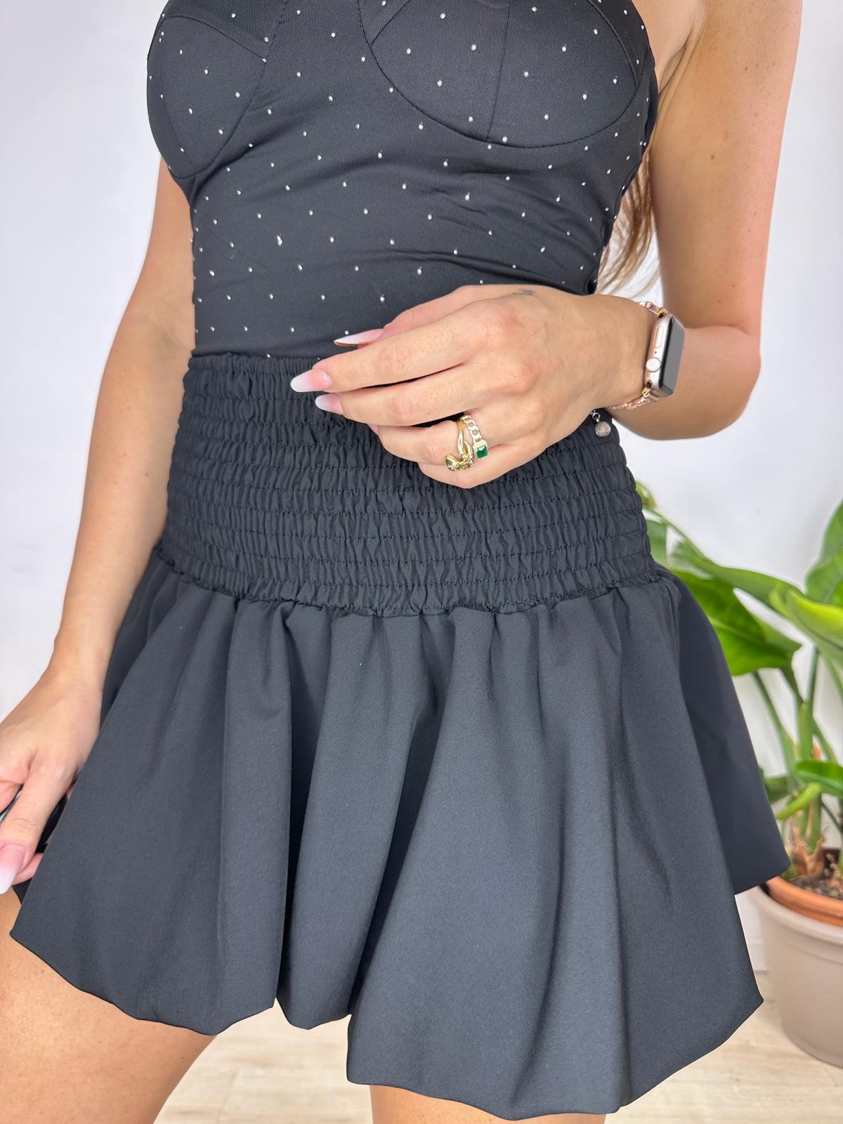 MINIGONNA BALLON NERA