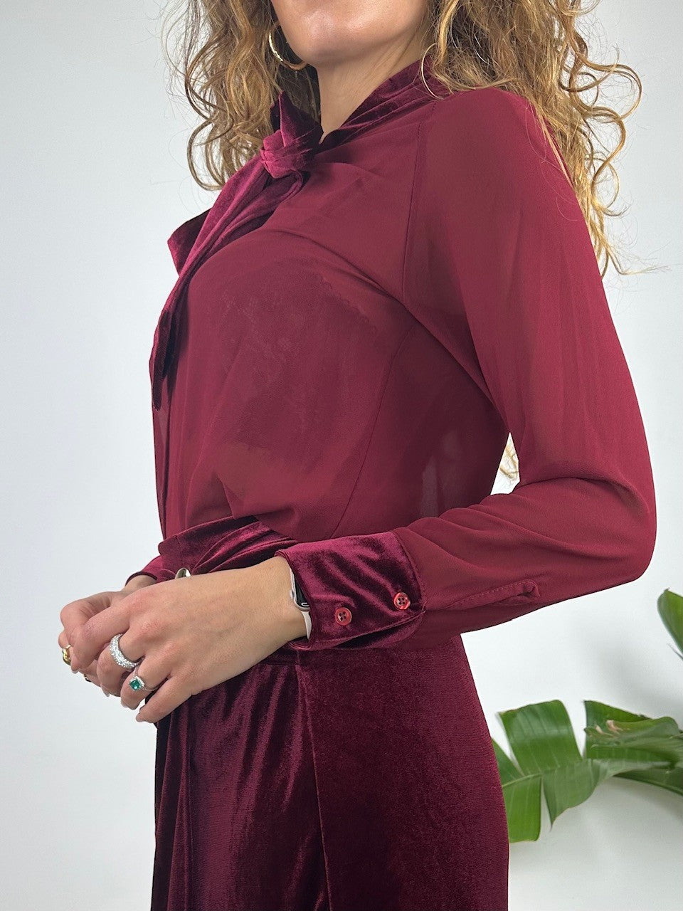 CAMICIA FLORA BORDEAUX
