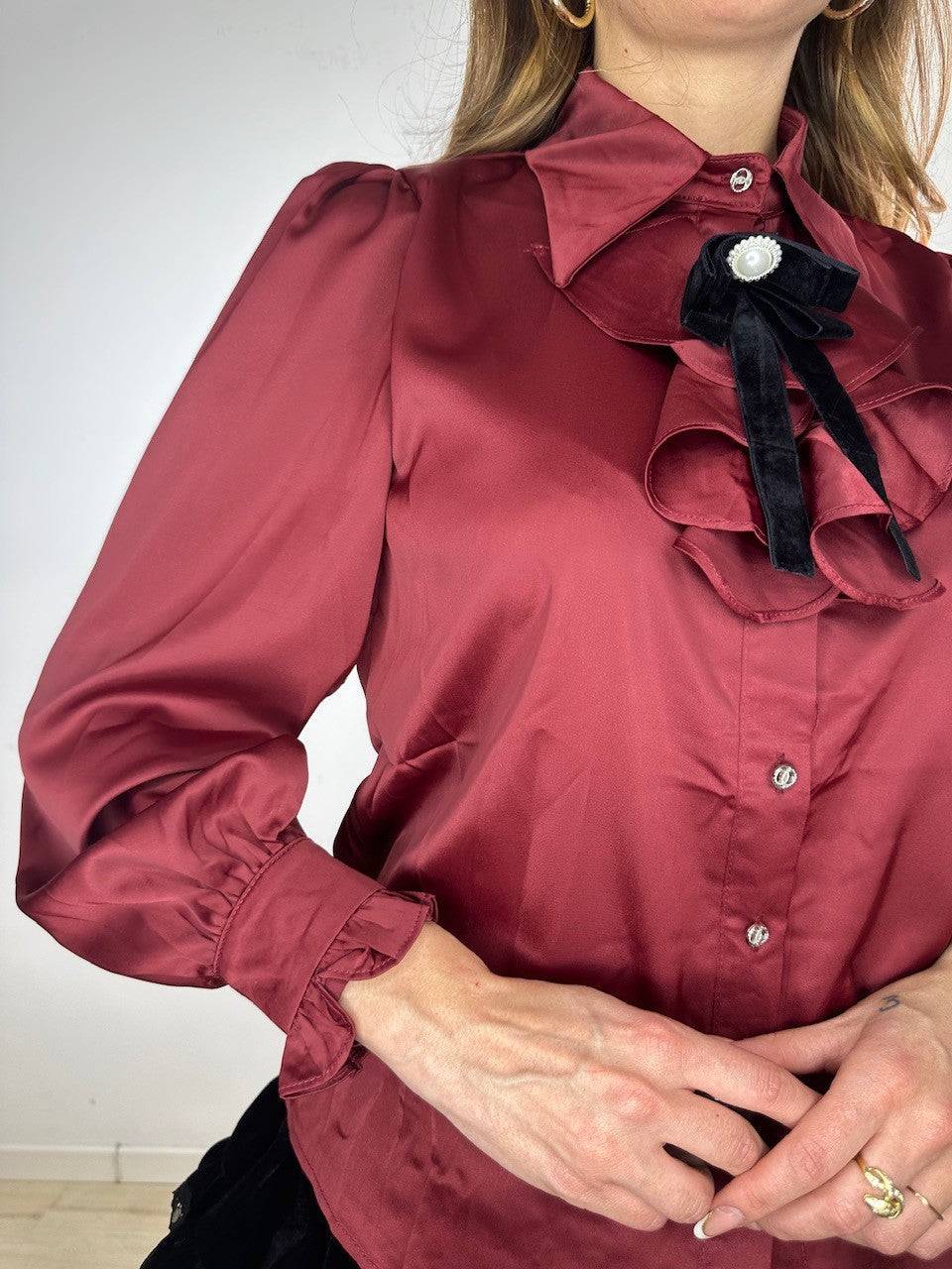 CAMICIA FIOCCHETTO ROUCHES BORDEAUX