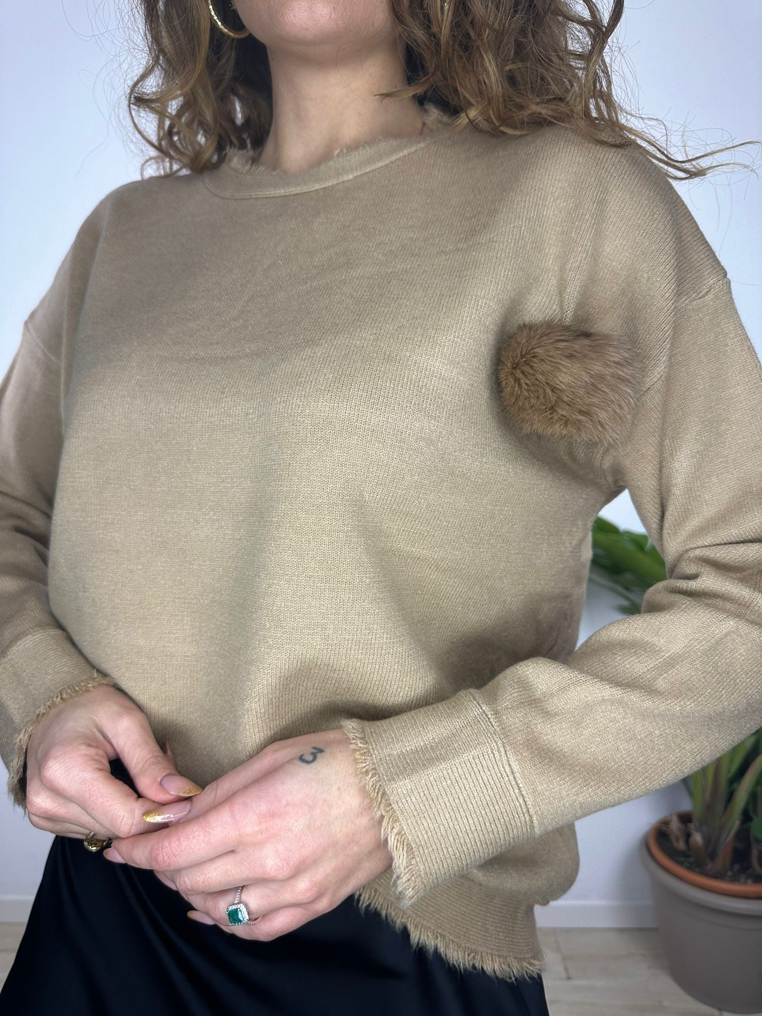 PULLOVER PON PON CAMEL