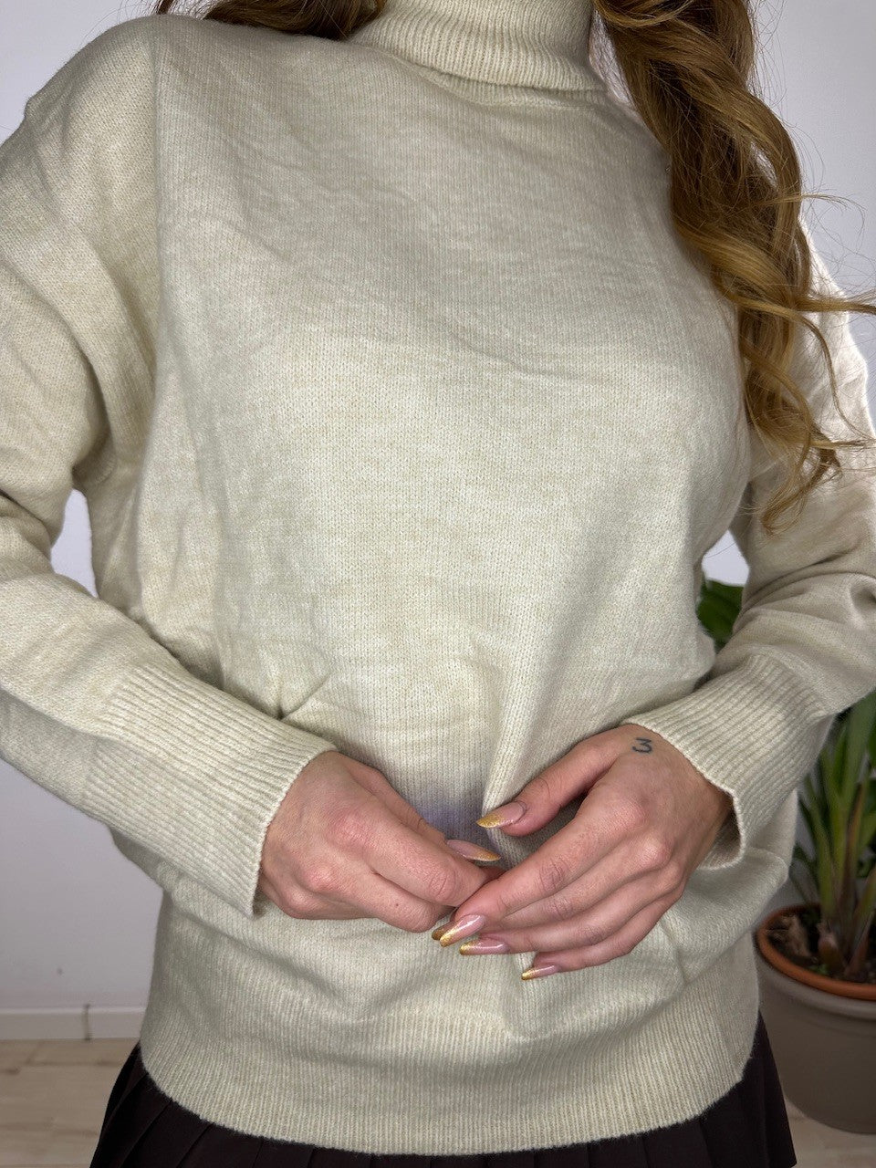 MAXI PULL DOLCEVITA BEIGE