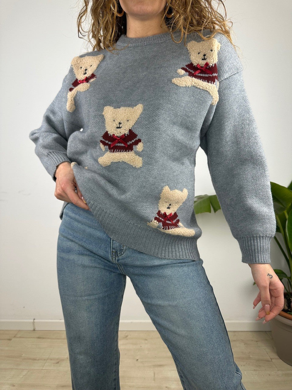 PULLOVER ORSETTO GRIGIO