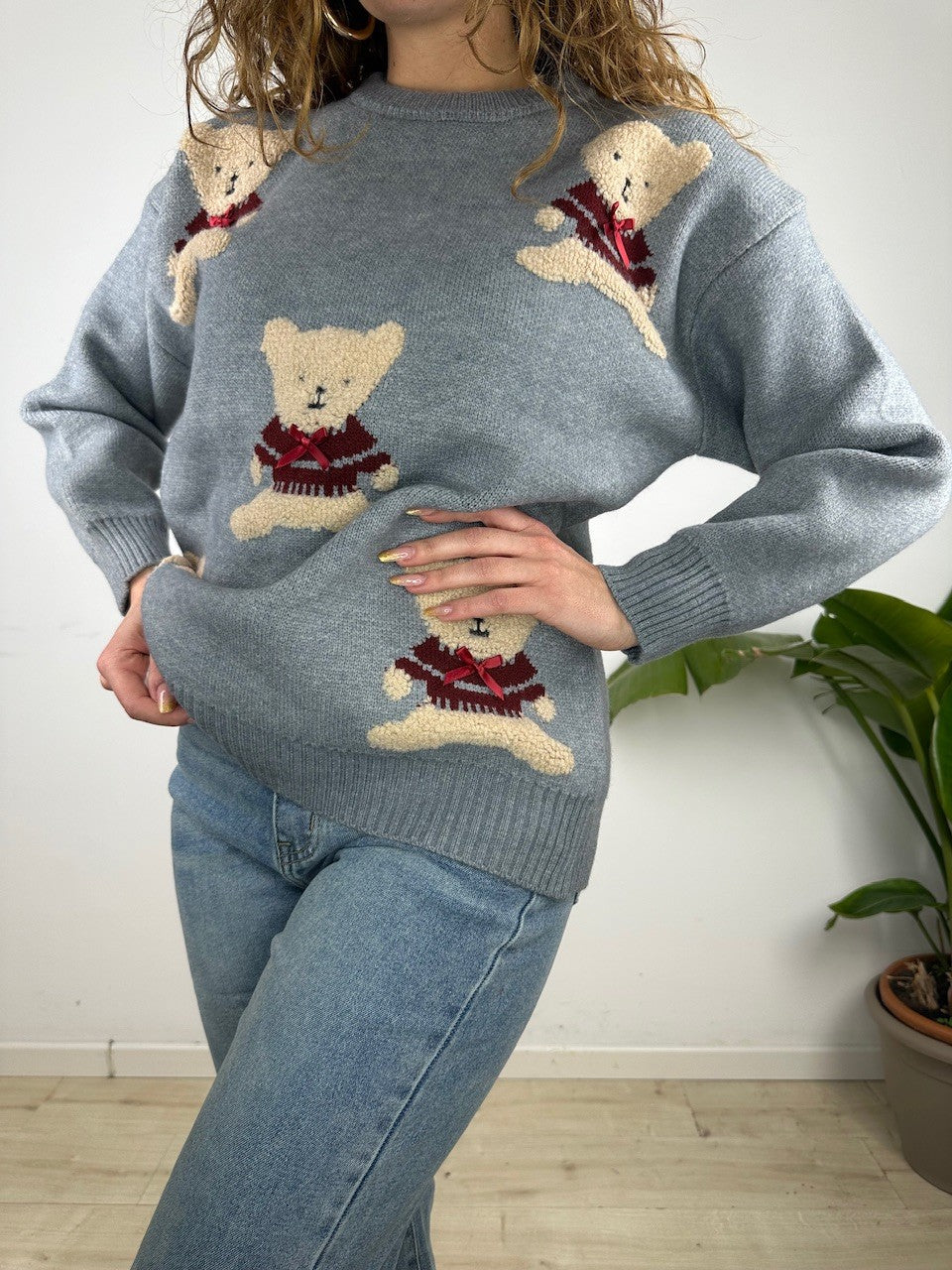 PULLOVER ORSETTO GRIGIO