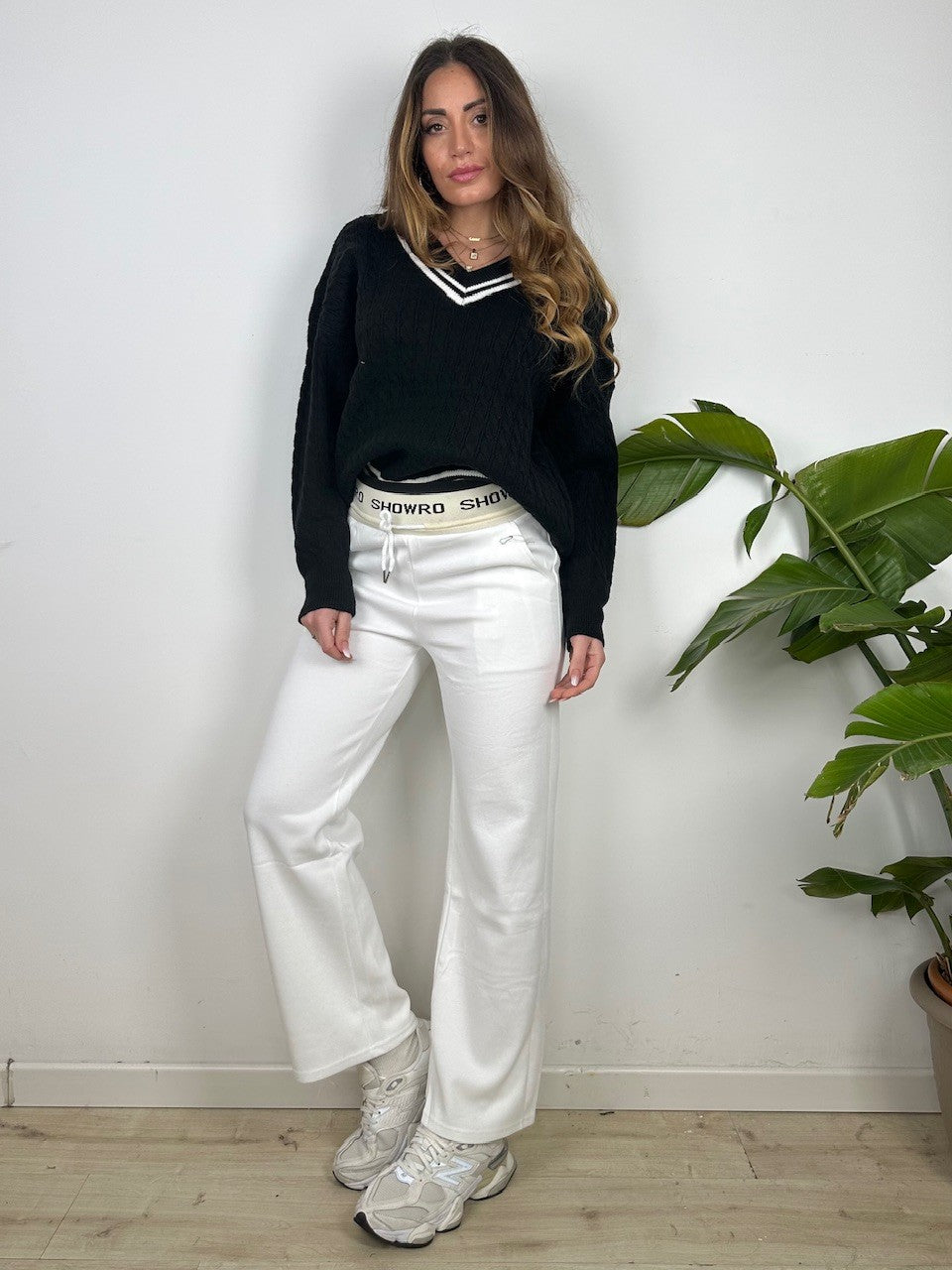 PANTALONI JOGGERS SPORT BIANCO