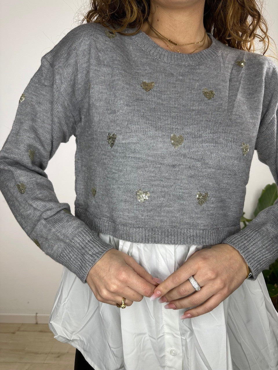 PULLOVER CUORI SUPERPROMO GRIGIO