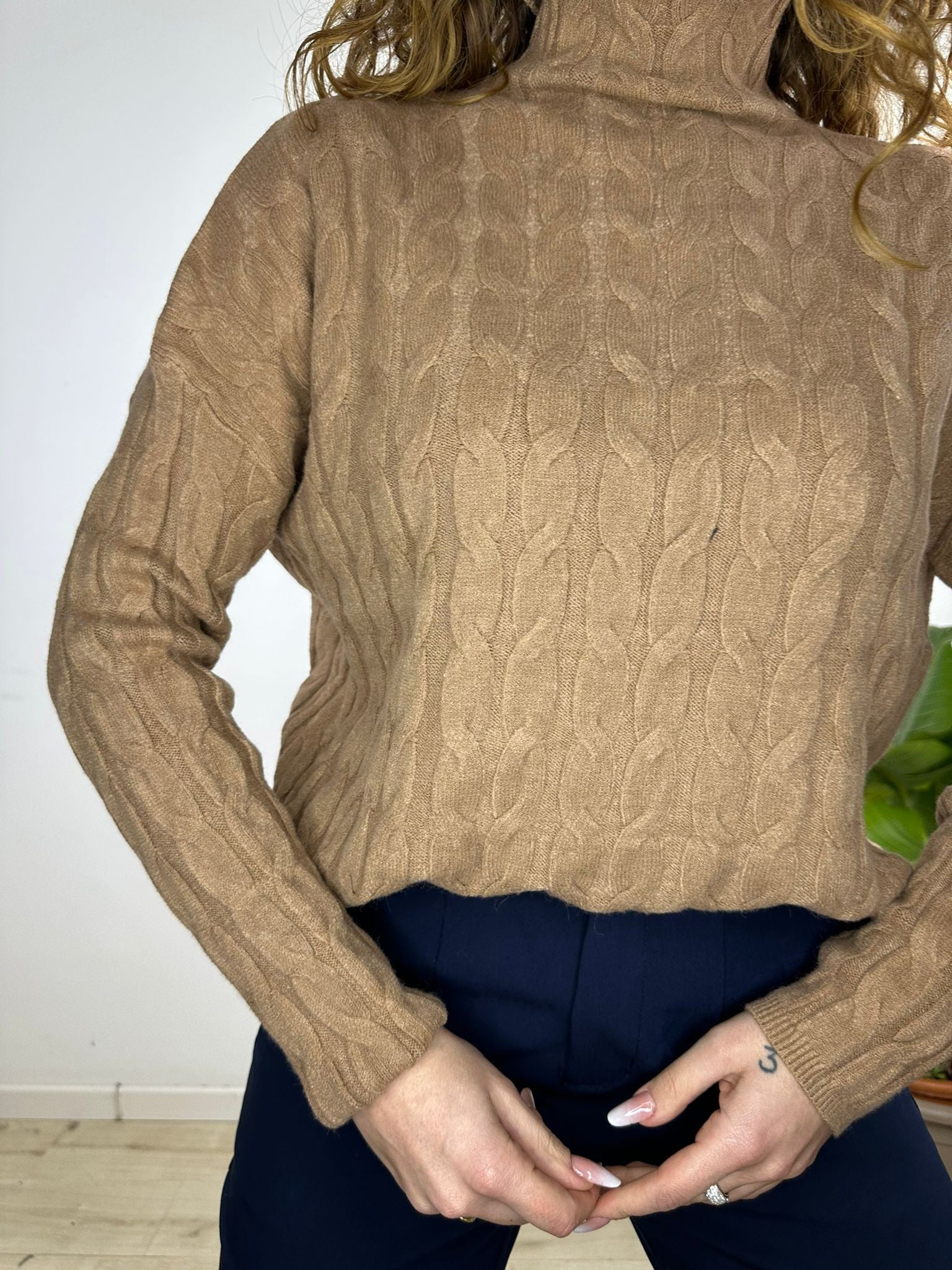 PULLOVER TRECCE CAMEL