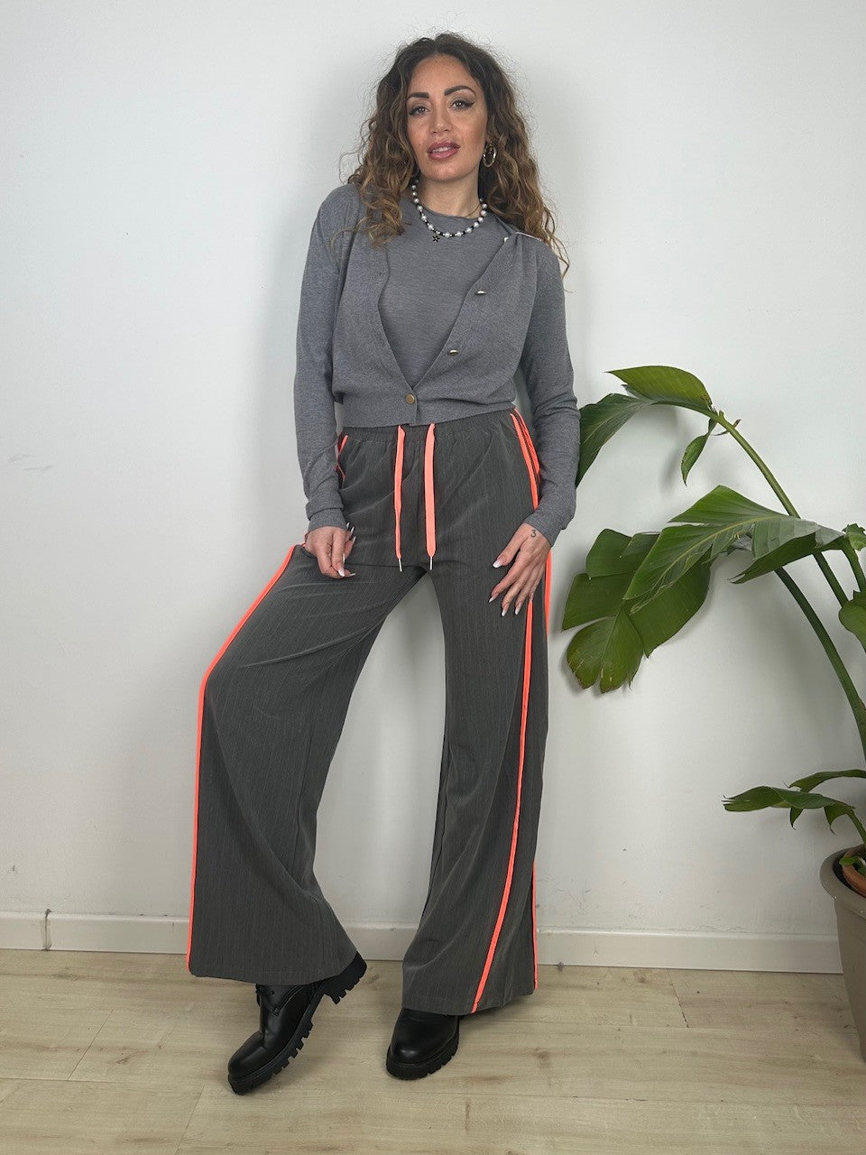 PANTALONI JOGGERS GESSATO