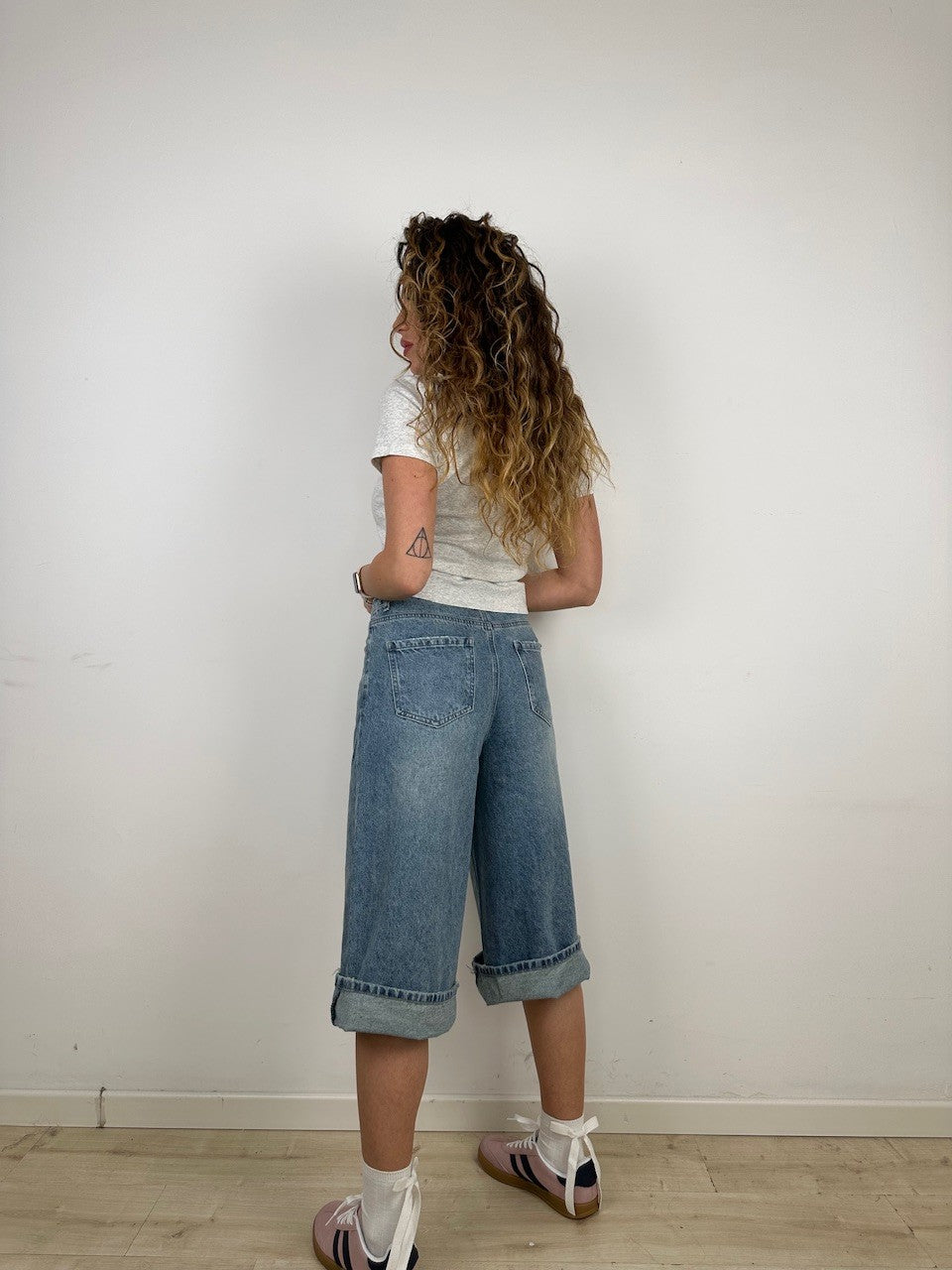 BERMUDA DENIM PIEGONE