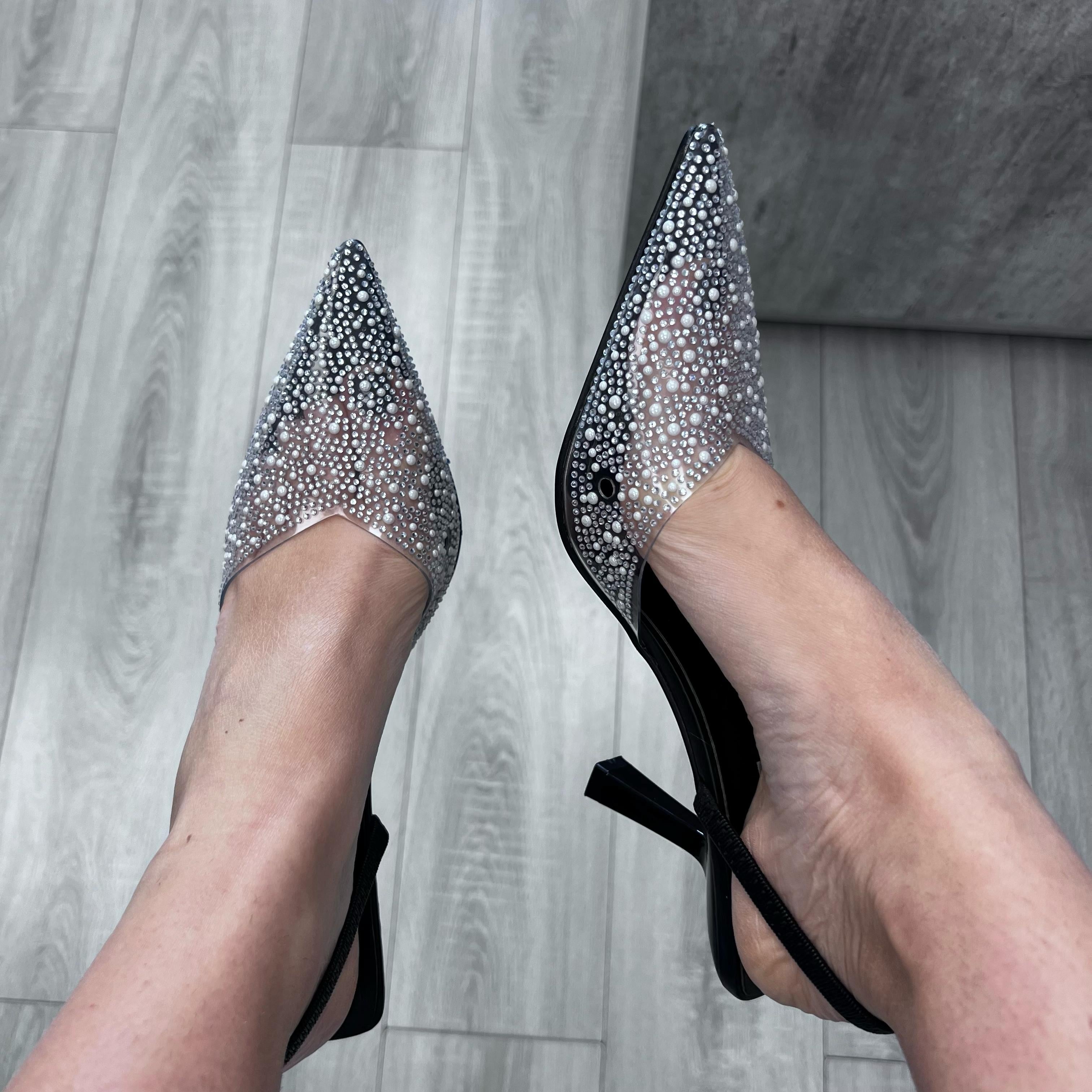 SLINGBACK PERLINE NERO