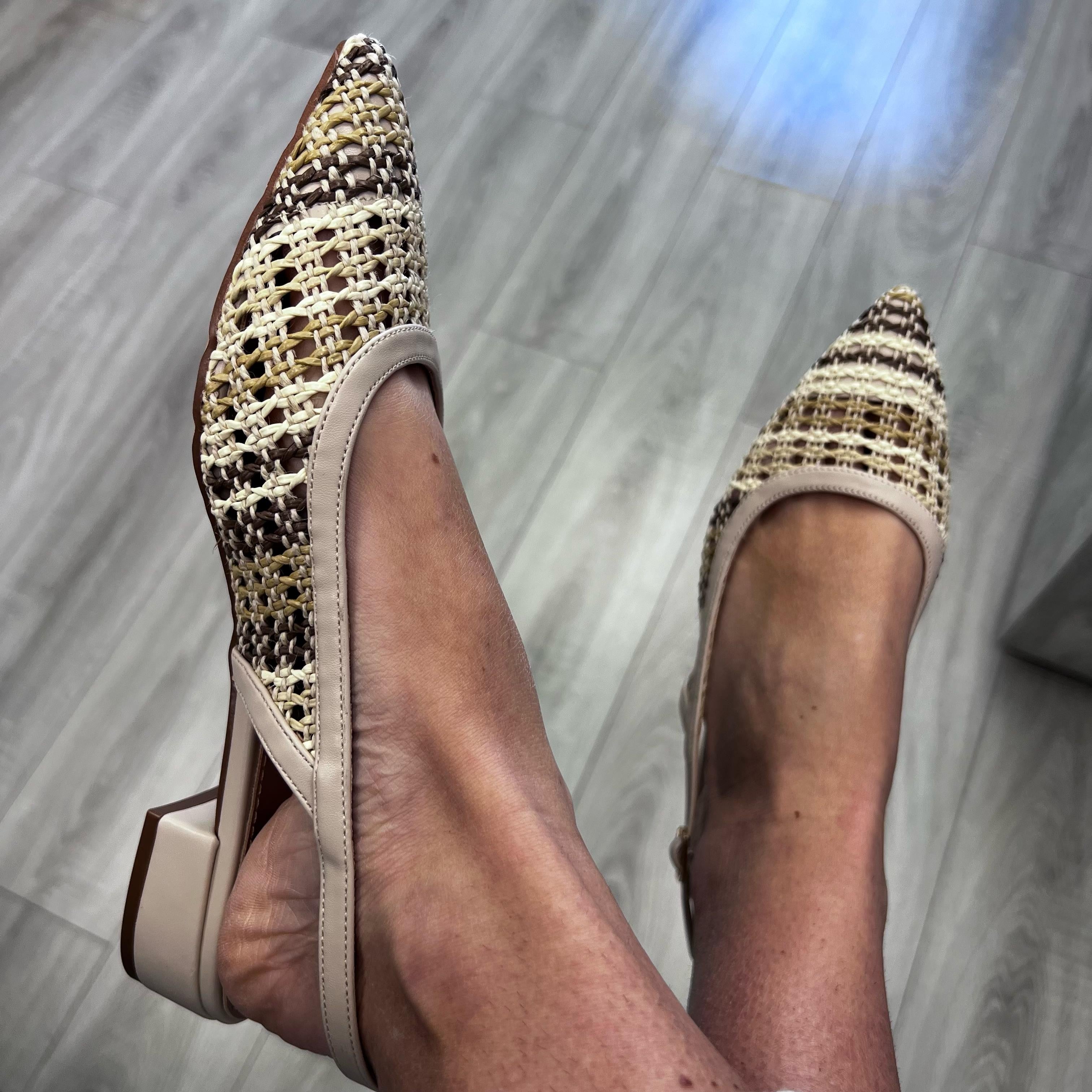 SLINGHBACK BASSO BEIGE