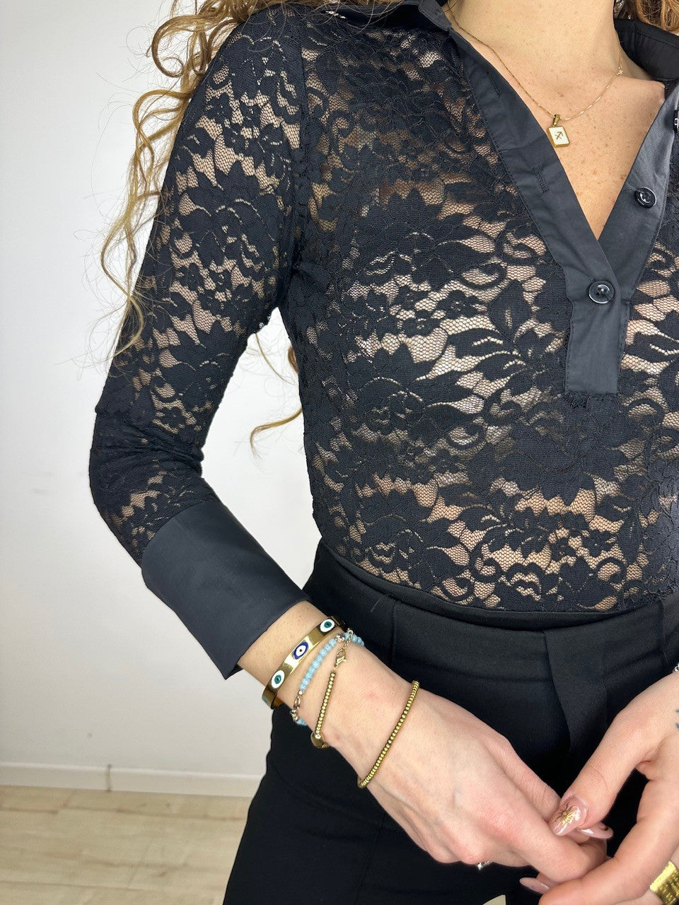 BODY CHEMISIER PIZZO NERO