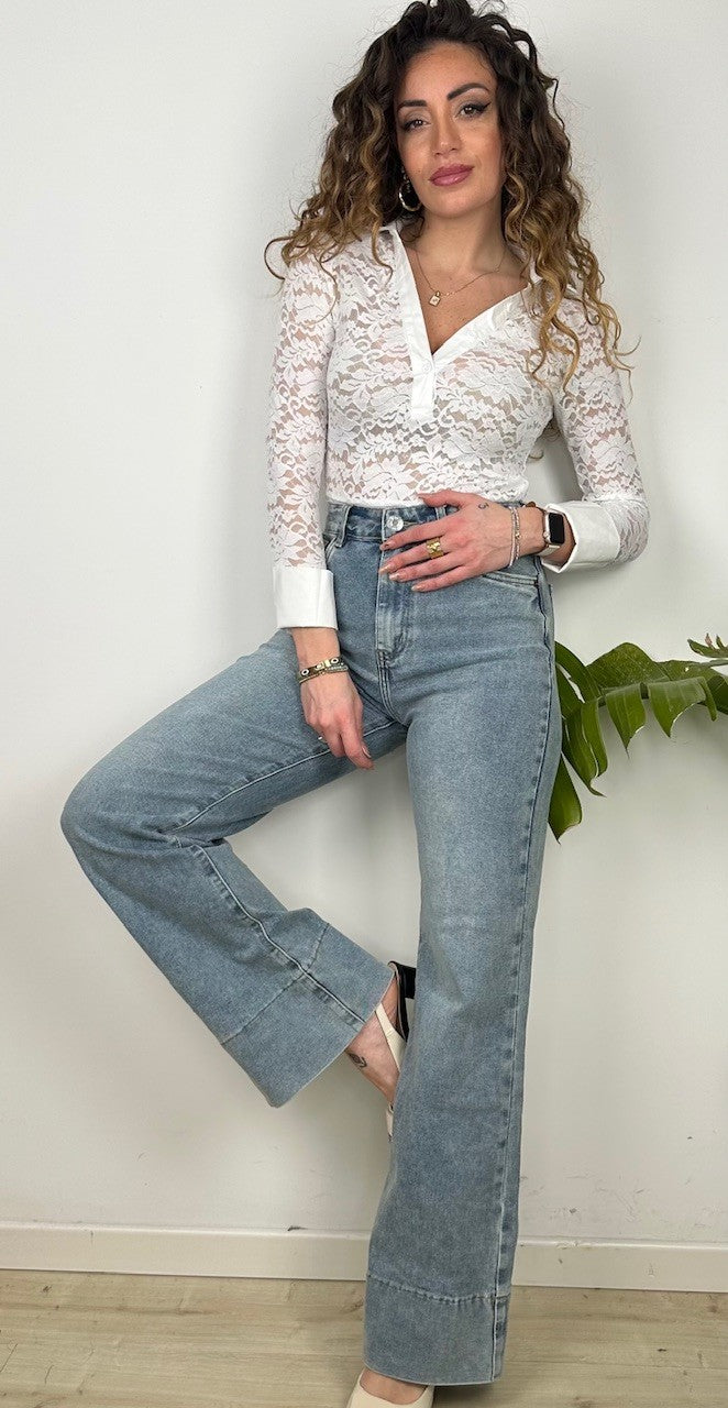 JEANS WIDE LEG SANSY SABBIATO