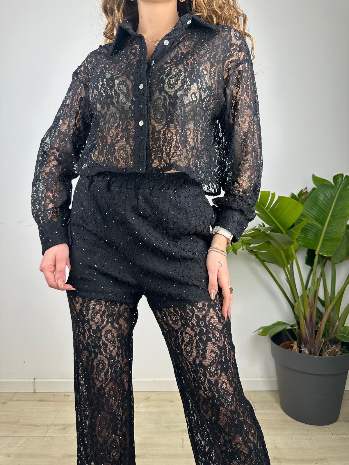 CO ORD SET PIZZO NERO