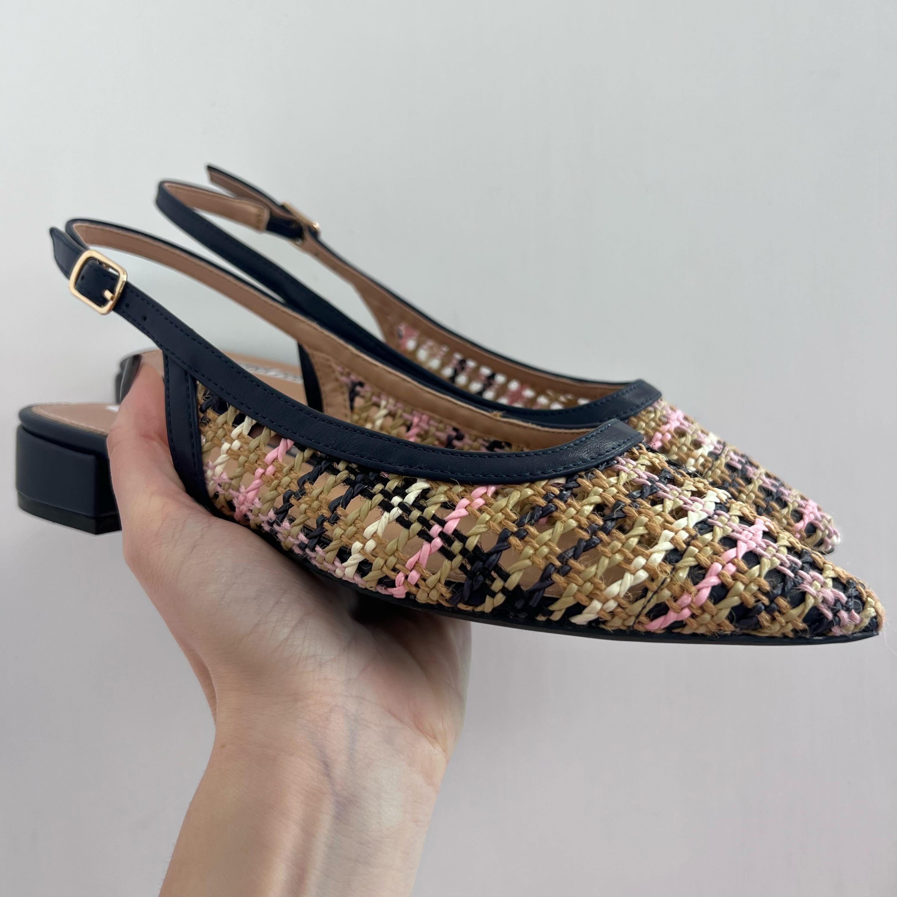 SLINGHBACK BASSO BLU