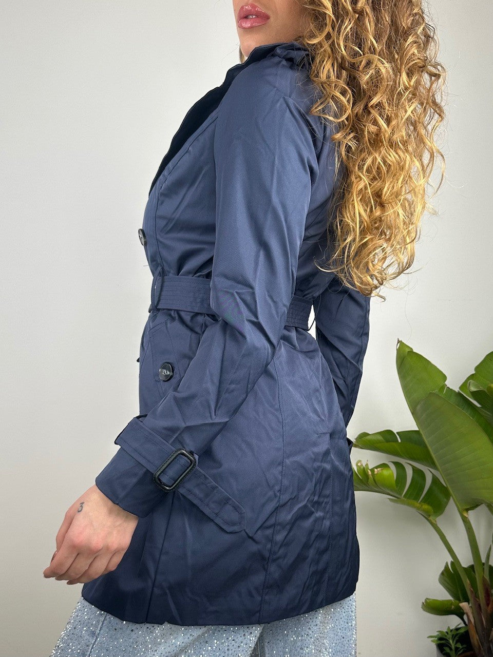 TRENCH DOPPIO PETTO BLU