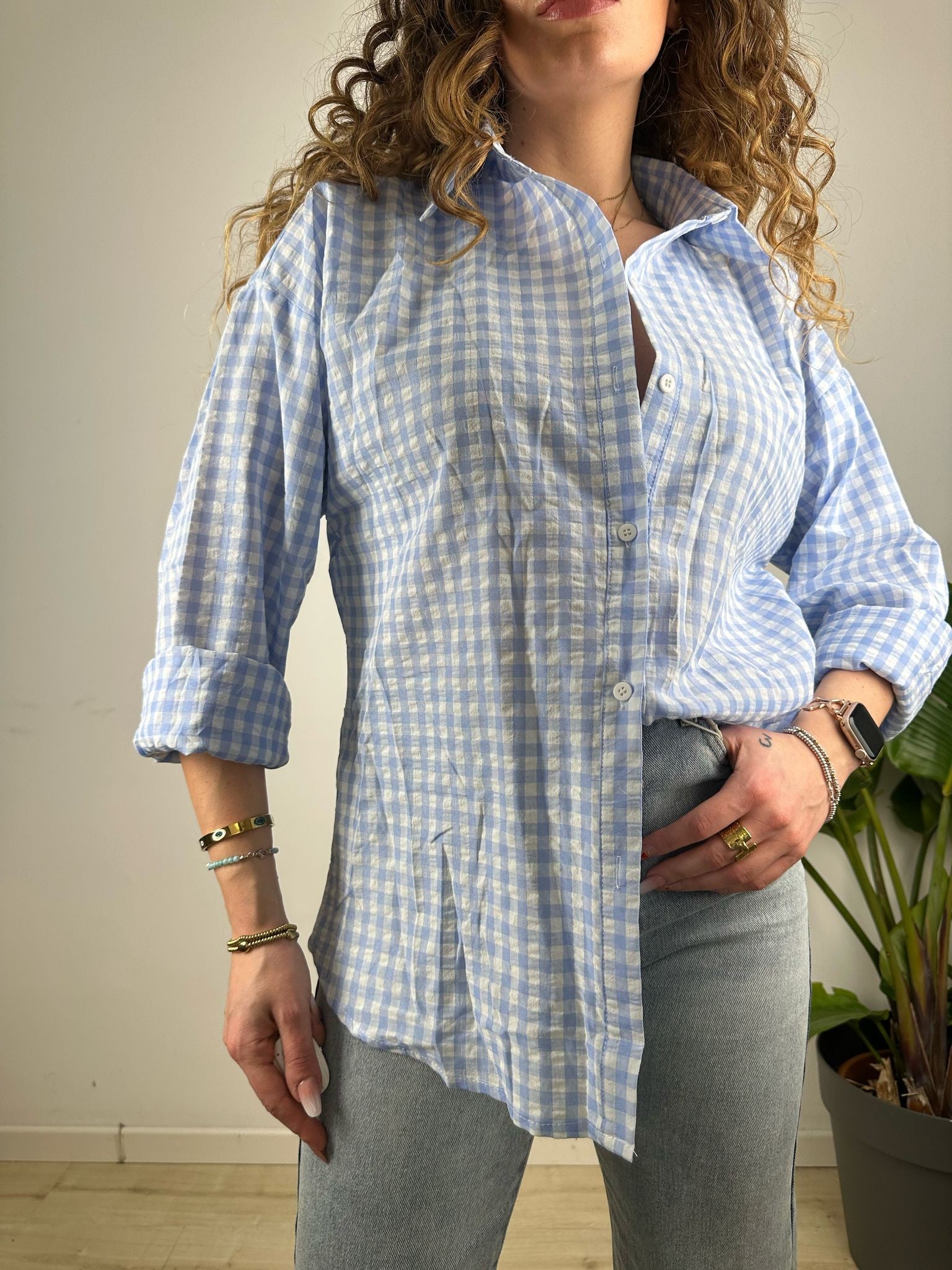 CAMICIA JEAN AZZURRA