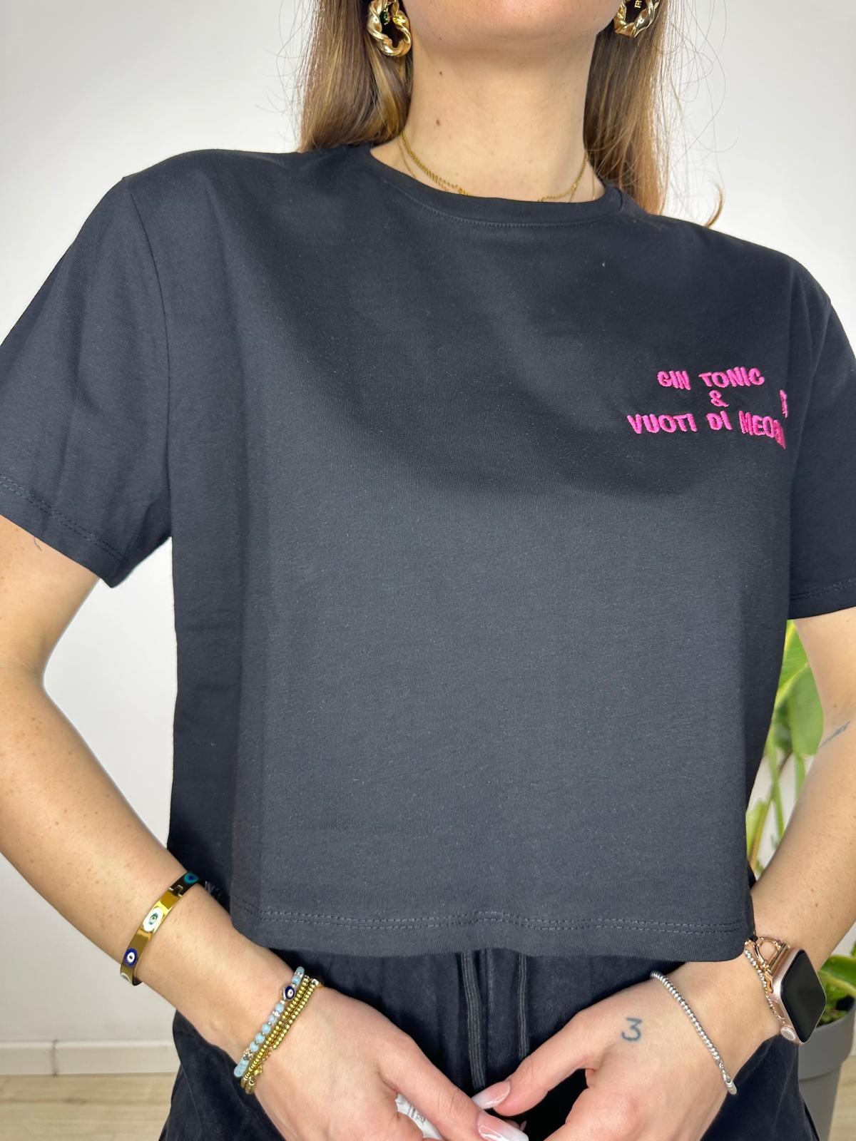 SHIRT CROP GIN TONIC NERA