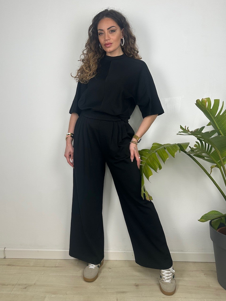 PANTALONI MORBIDI LUMINA NERO