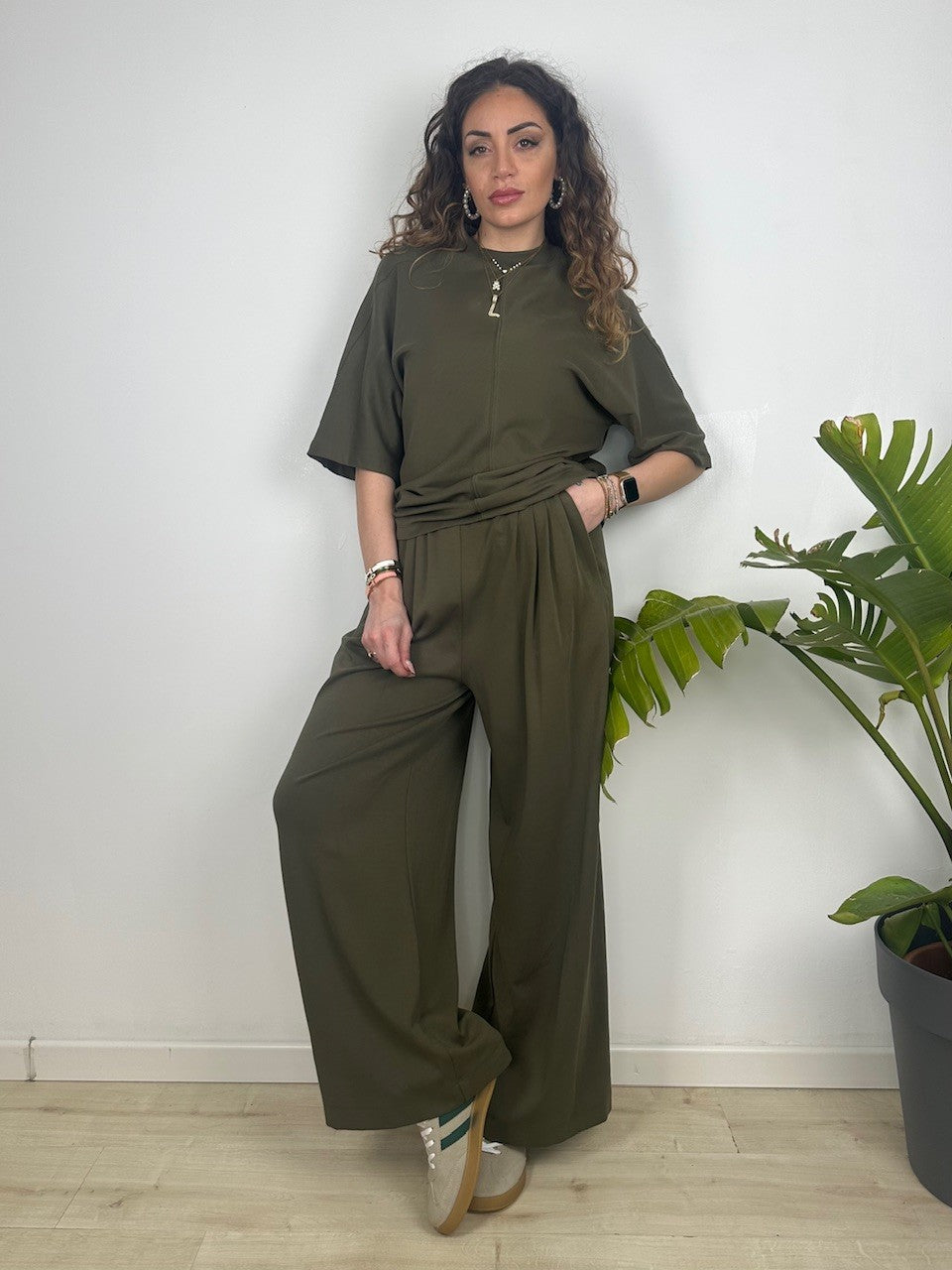 PANTALONI MORBIDI LUMINA VERDE