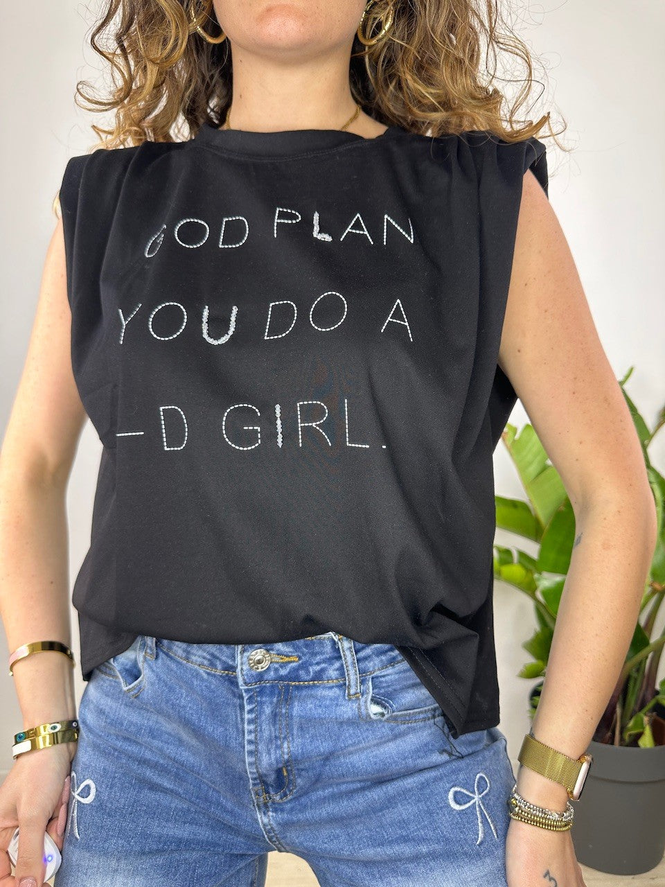 T-SHIRT CANOTTA GRESY NERA