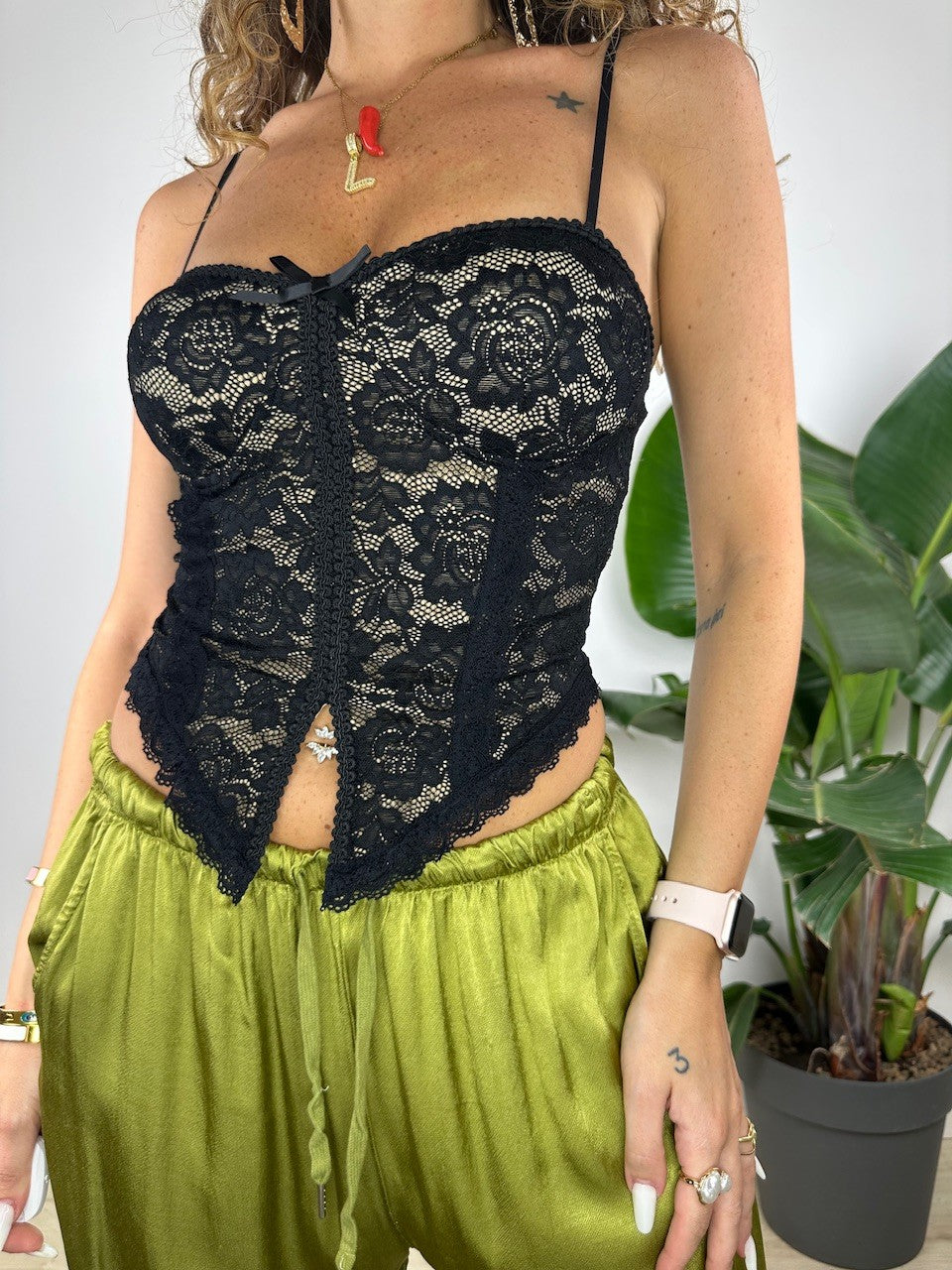 BUSTIER TOTAL PIZZO NERO