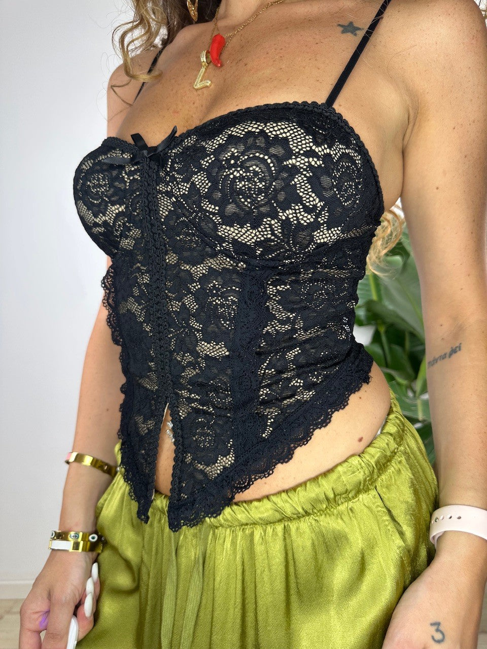 BUSTIER TOTAL PIZZO NERO