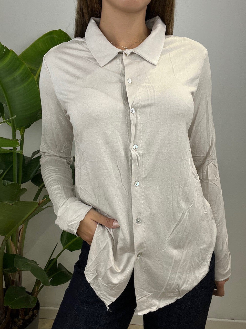 POLO CAMICIA BEIGE