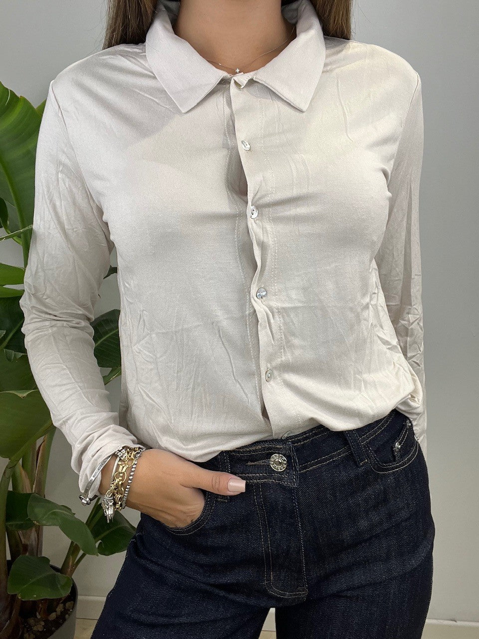 POLO CAMICIA BEIGE