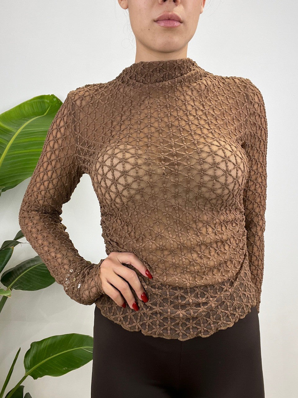 MAGLIA FIORY MARRONE